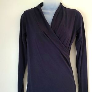 Midnight Blue Wrap Long Sleeve Top